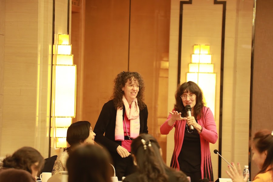 Joanna and Julie leading a workshop in China
